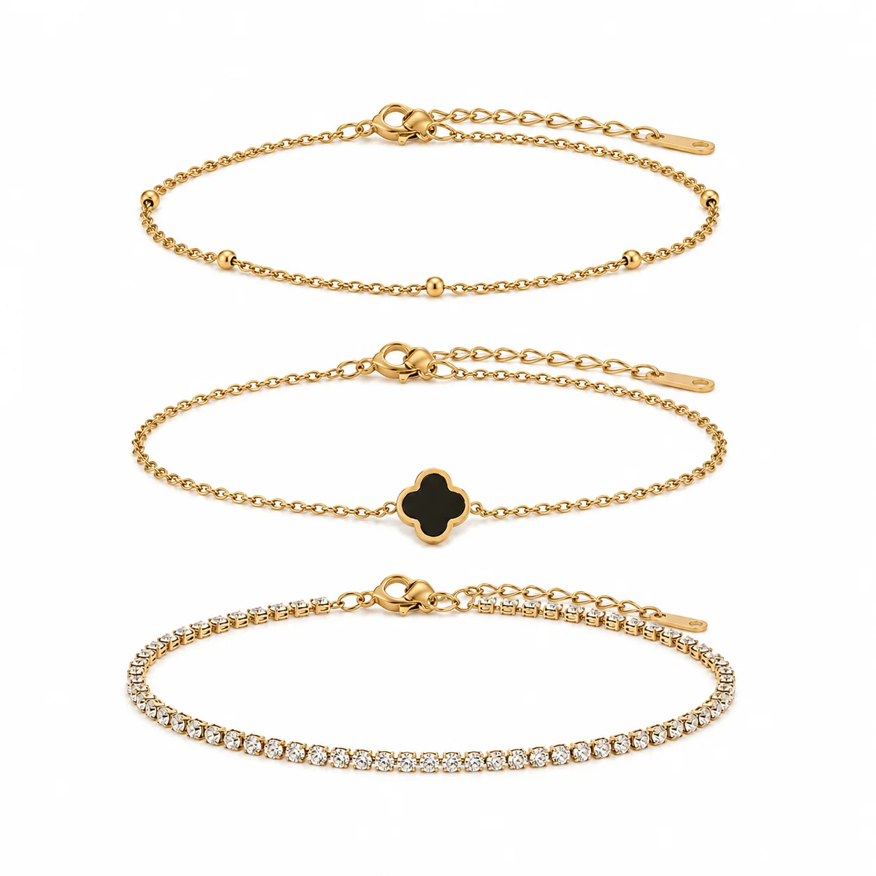 Imagem profissional de pulseiras para e-commerce de semijoias